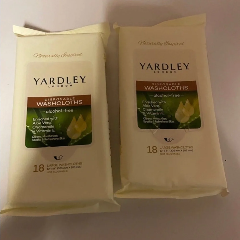 Wash Cloths YARDLEY disposable wash cloths 2 packs of 18